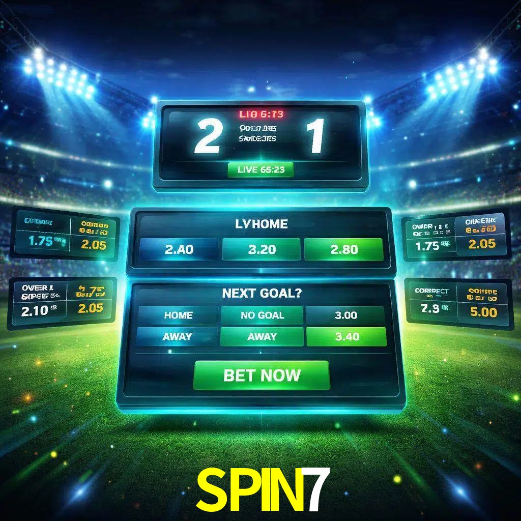 Vista de apuestas en vivo SPIN7 durante un partido en curso